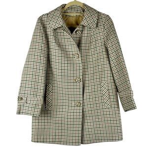 Susan Lynn Vintage Houndstooth Plaid Peacoat Jacket
